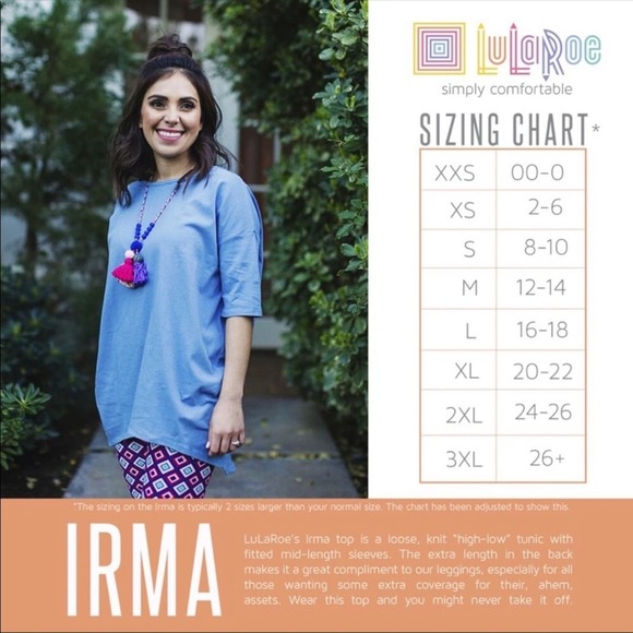 LulaRoe Women's Maroon/Navy Floral Hi-Low Hem Half Sleeve Irma Tunic Top Sz XS - Picture 7 of 7